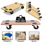 Roller Wheeled Wooden Dolly Trolley 200Kg Luggage Moving Platform Transport Cart