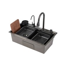 Kitchen Sink Stainless Steel Single Bowl Black Kitchen Sink Set With Faucet