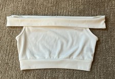 SHEIN Foldover Off Shoulder White Crop Top Size XS Extra Small