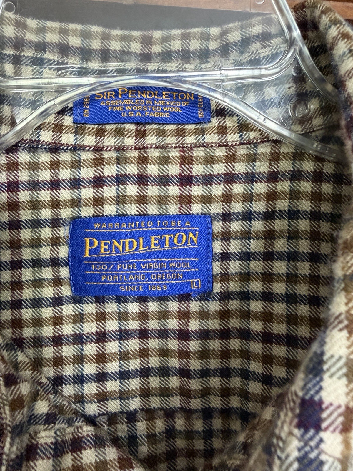Pendleton wool button up shirt Large - image 3