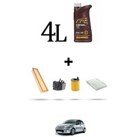 Hoffcar Set Service 4 Filter Und 4L ÖL FüR Citroen C3 1.6 Hdi 66Kw Von 2005 Am