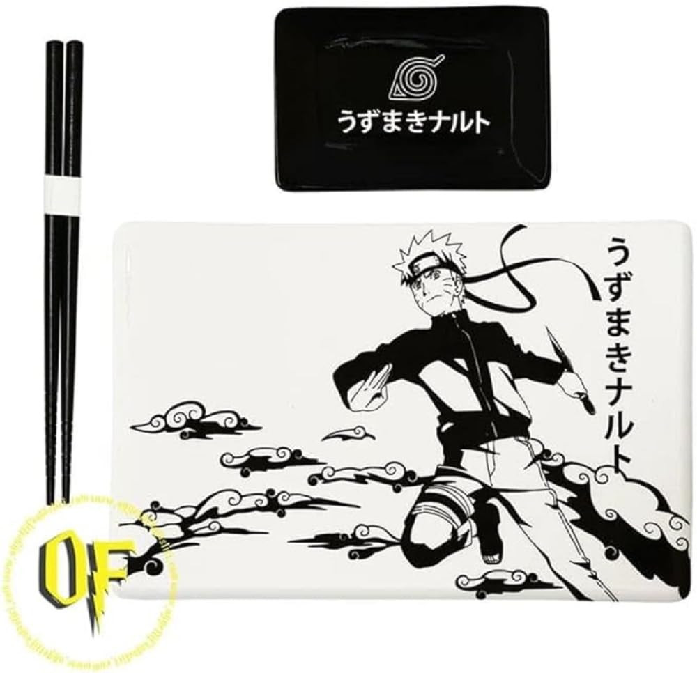 Набор японской посуды Naruto Shippuden из 3 предметов, Керамический набор для суши, Кухонный гарнитур