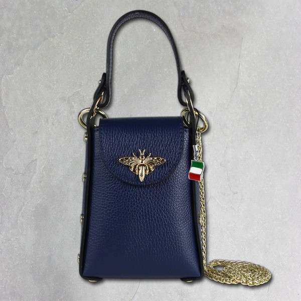 Florence UmhäNgetasche Biene Damen Handtasche Echtleder Dunkelblau OTF813B-image