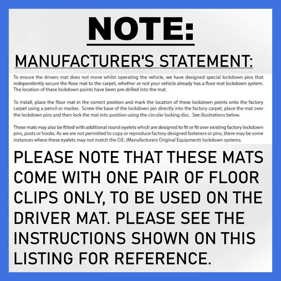 Front & Rear Carpet Floor Mats for Ford LTD DA/DB/DC: from 06/1988 to 02/1995 - image 3 of 4