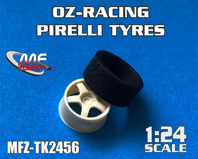 1/24 OZ-Racing Wheels, 18'' Tyres for Hasegawa Focus RS WRC 99-2003