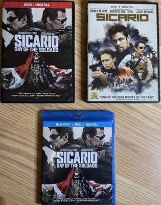 Sicario 1 & Day of Soldado Blu-ray DVD Movie Lot Benicio Del Toro