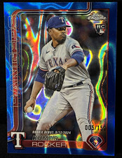 Topps 2025 Chrome Kumar Rocker Rookie 5/150 Texas Rangers MLB Baseball Card. rookie card picture