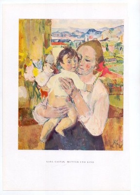 1931 Karl Caspar Frauen am Meer Abraham 3 Engel Noli me tangere Triptychon Maria