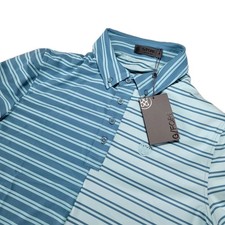 G/Fore Golf Polo Shirt Mens Medium Split Contrast Stripes Short Sleeve New