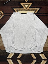 Vintage 80s Champion Reverse Weave Gray Warmup Sweatshirt Size XL Made in USA