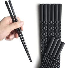 5 Pairs Fiberglass Chopsticks - Reusable Japanese/Chinese Chopsticks, Non-Slip