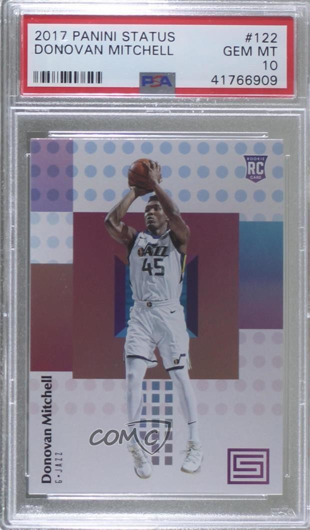 2017-18 Panini Status Rookies Donovan Mitchell #122 PSA 10 GEM MT Rookie RC 0hg