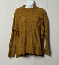 Primark Women s Mustard Ribbed Mock Neck Swea...