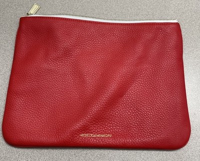 Rebecca Minkoff Jody Pouch Letter  U  Clutch Red Leather Makeup Bag  11''x8''