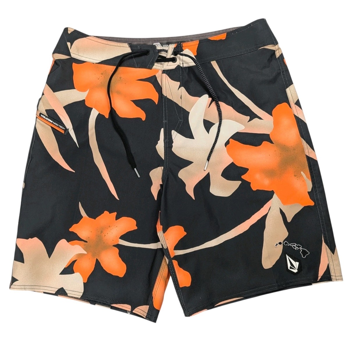 Volcom Mod-Tech Board Shorts Men 34 Hi Sprayz Floral Swim Trunks
