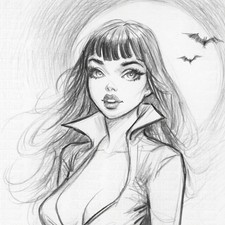 Original ART - Pretty girl Club Night  - Sign...