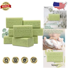 Luxury Eucalyptus Lemon Lime Soap 8 Pack Triple Milled Organic Shea Butter Ge...