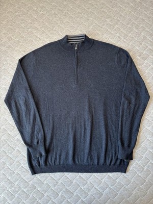 Linksoul Sweater Mens Large Quarter Zip Pullover Tempus Fugit Cashmere Blend