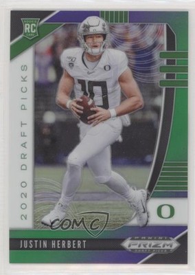 2020 Prizm Draft Picks Rookies Purple & Green /199 Justin Herbert Rookie RC uk2