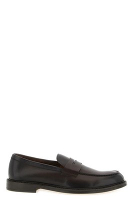 DOUCAL'S Black Leather Loafers New & Authentic