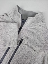Eddie Bauer Sweater Men's XL Long Sleeve Fleece Gray 1/4 Zip Great Condition