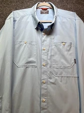 Simms Fishing Products Shirt Mens XL Blue Long Sleeve Lightweight Performance