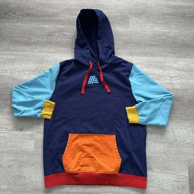 #ad #ad Aldi Gear Hoodie Unisex Size Large Blue Color Block EUC $18.99