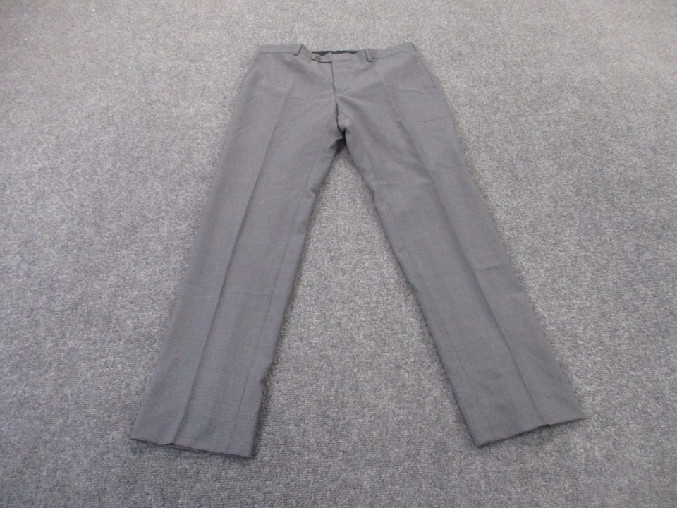 Pantalones John Varvatos Hombres 34 X 31 Gris Chino a Cuadros Pierna Recta Preppy Informal Golf Foto 2 de 4
