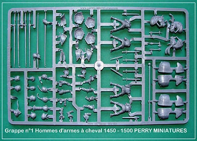 PERRY MINIATURES Grappes Hommes d'armes à cheval XV° Figurines 28mm plastique