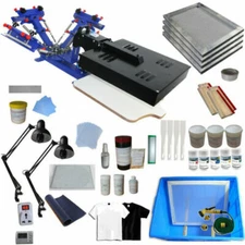 DIY Material 3 Color 1 Station Silk Screen Printing Kit Machine with Flash Dryer
