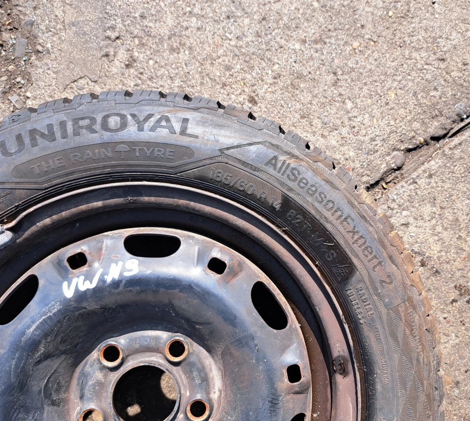 2x VW Polo 9N Felgen mit Uniroayal Allwetterreifen 165/60R14 ET43 KBA43736 - Bild 3 von 4