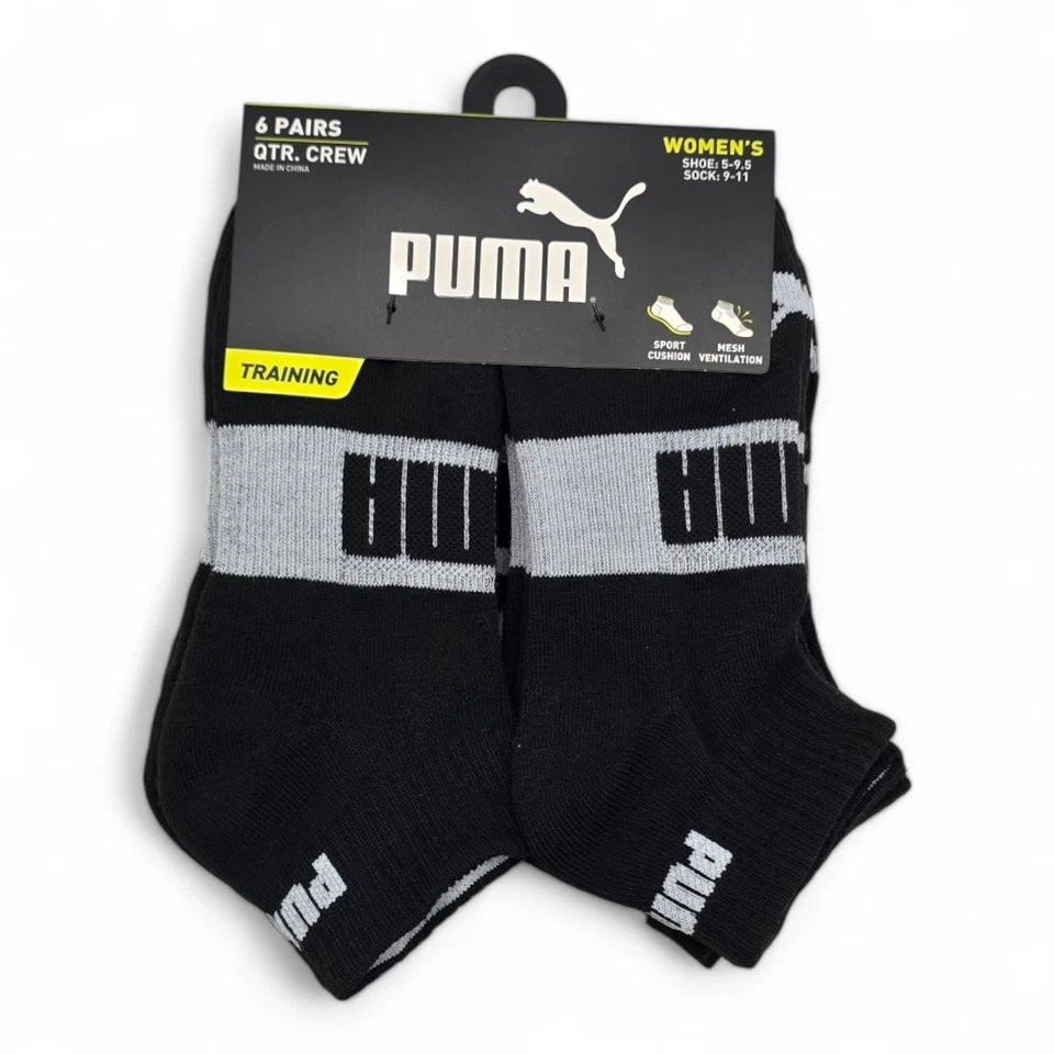 Puma Mujer Cuarto Crew Calcetines 6 Pares Foto 2 de 4