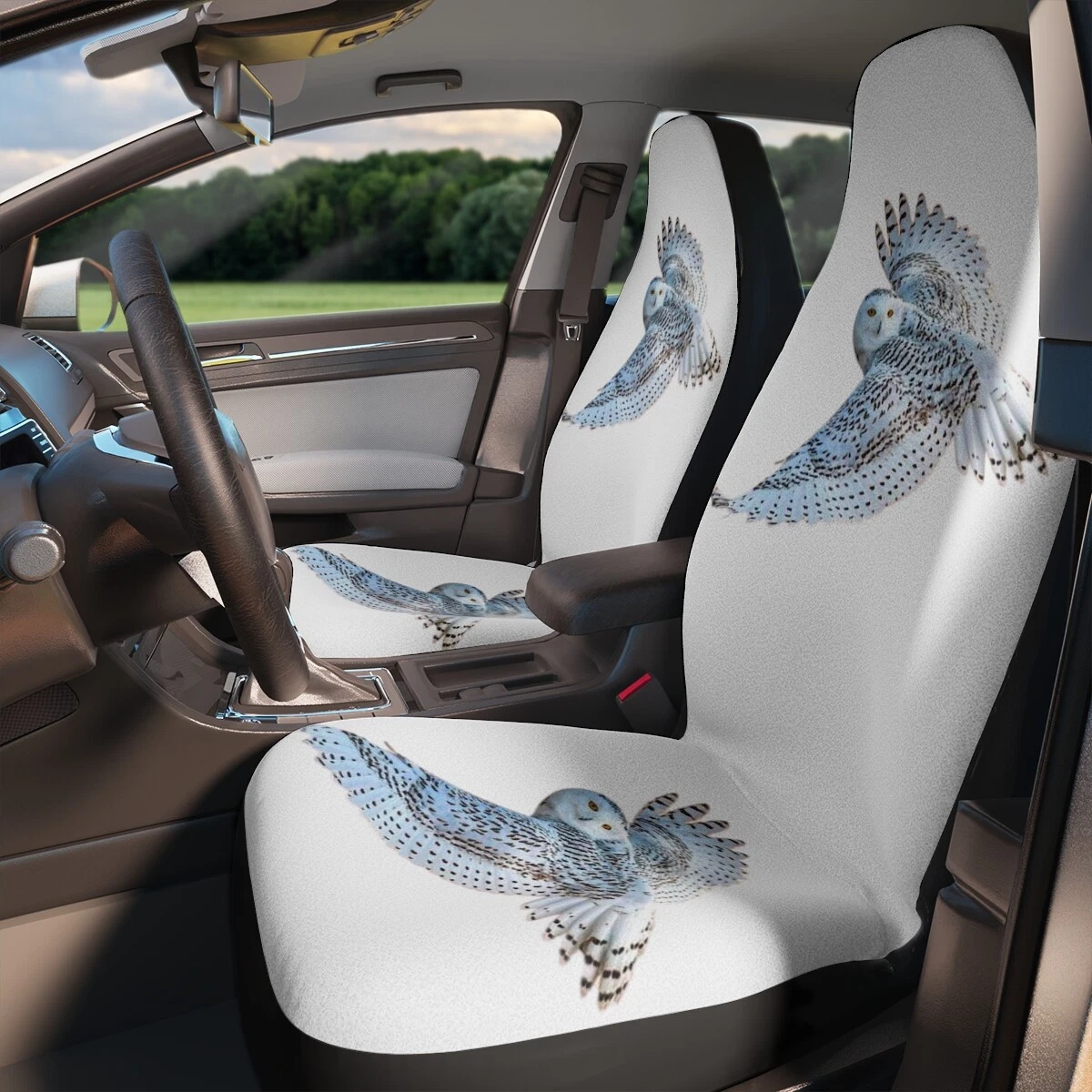 White Owl Flying Bird Lovers Nature Vehicle Car Seat Covers eBay