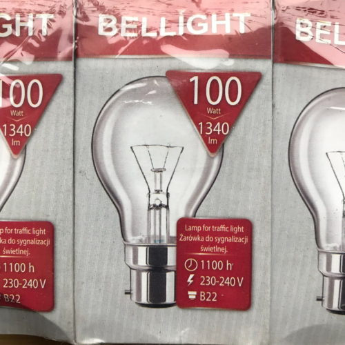 100w Watt Bayonet Light Bulbs B22 BC Cap Fit Standard Clear GLS Bulbs 230V x 10 - Picture 4 of 6