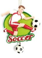 Kurt Adler 4 Inch Boy Soccer Player Christmas Ornament w Ball