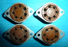 4 Amphenol 7-Pin UX-7 Tube Sockets NOS for 6A6 6F7