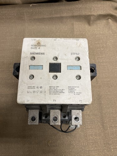 Siemens Motor Contactor 3TF52 NEMA EEMAC Size 4