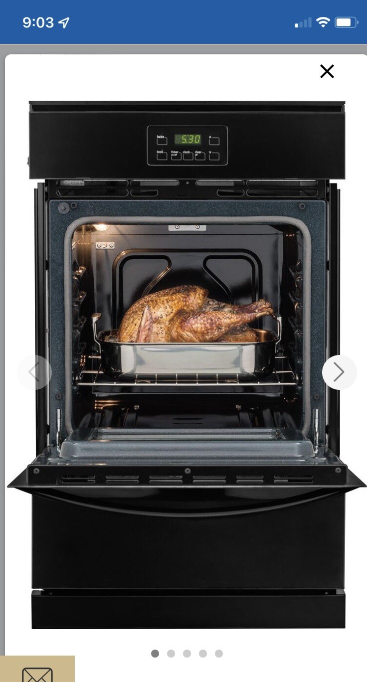 Frigidaire 24” Single Gas Wall Oven (Black) eBay