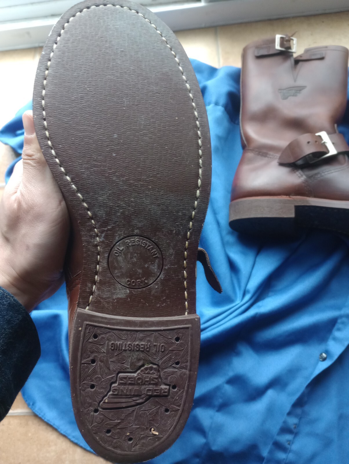 Red Wing 2991 11" Engineer Boots Amber Harness Sz Men's US 8D Nitrile