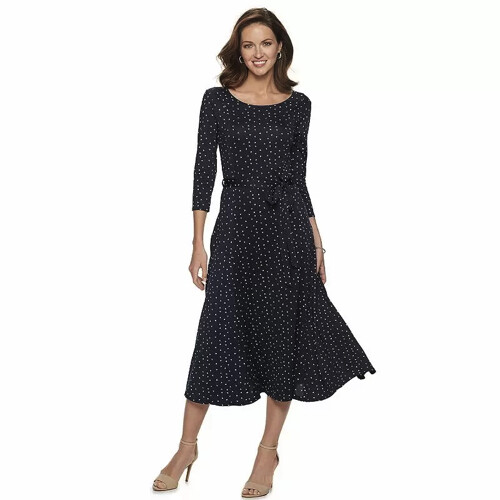 NWT Nina Leonard Navy Blue Sylvia 