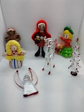 🎁 Vintage Lot Of  7 Ornaments Christmas Decorations. Mixed Lot 🎄