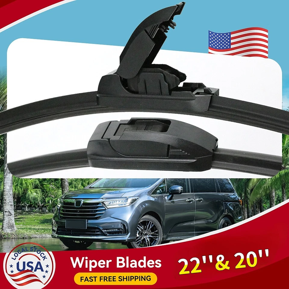 Lâminas de limpador de para-brisa dianteiro gancho J para Toyota Tacoma e 2017-2018 22"&20" - Imagem 2 de 4