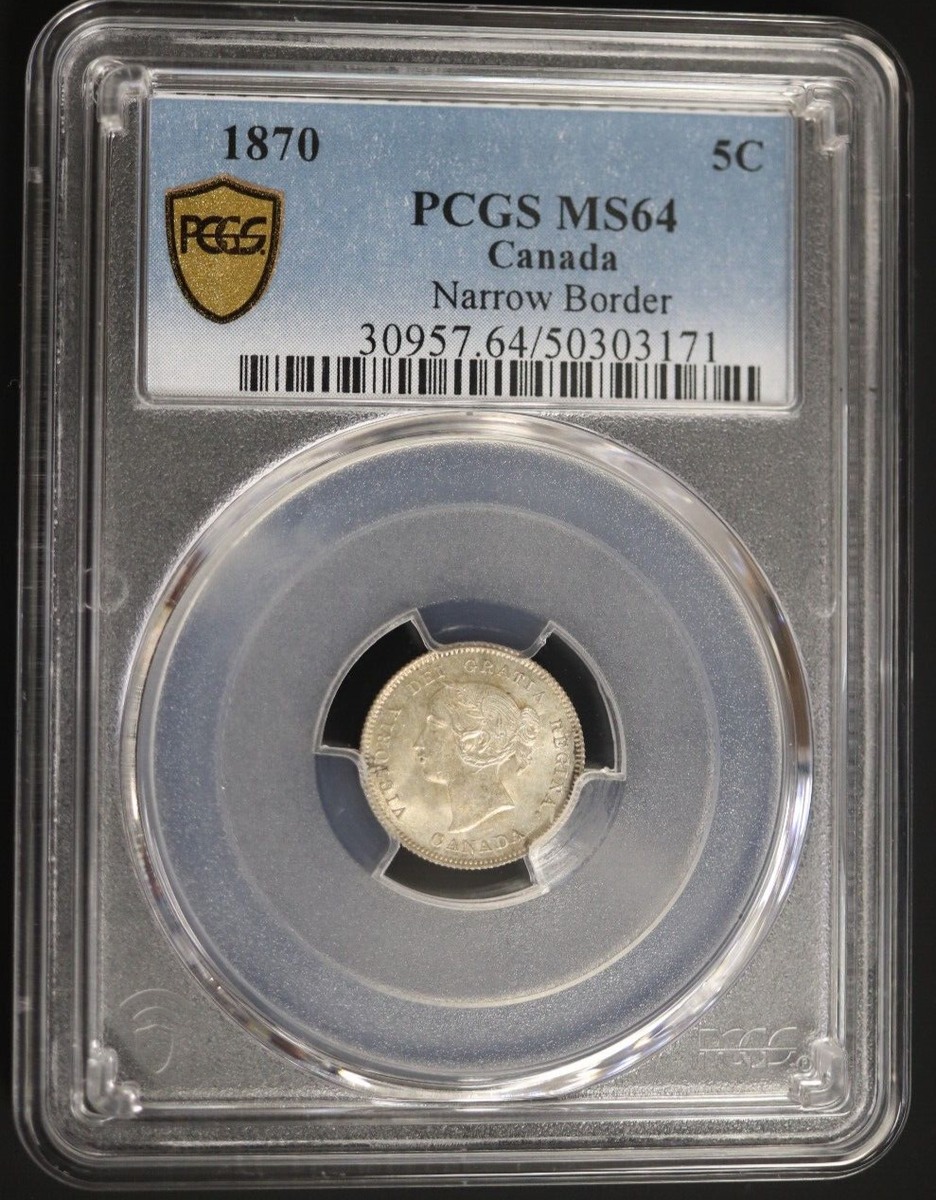 1870 Canada 5 Cent Silver Narrow Border PCGS MS64 | eBay
