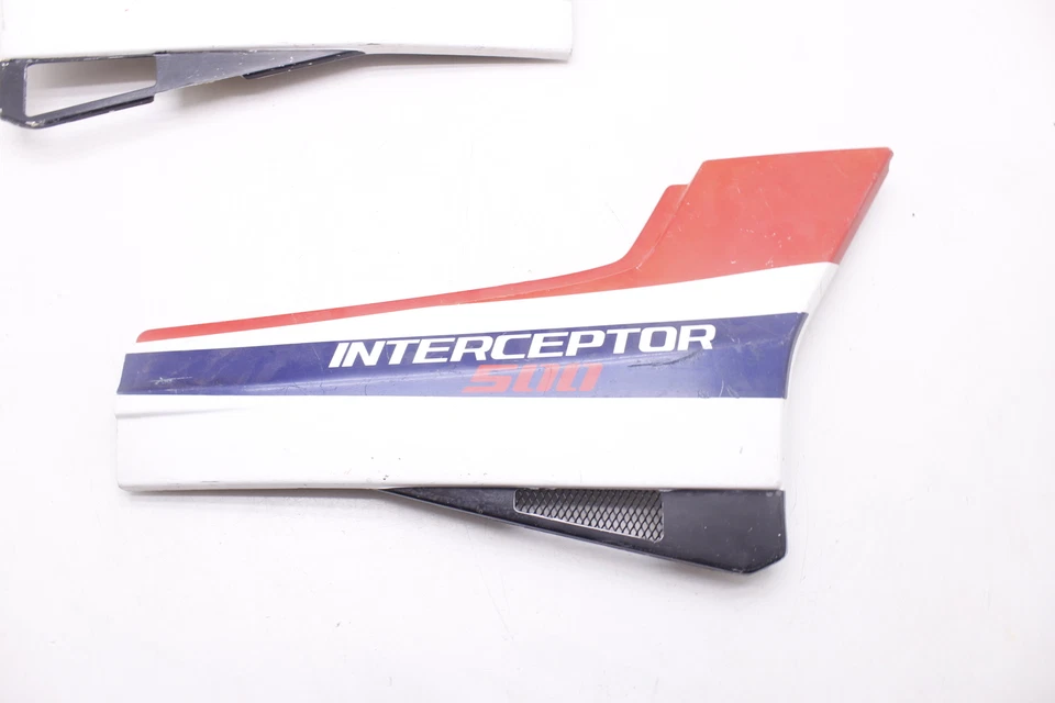 86 HONDA INTERCEPTOR 500 OEM MARCO IZQUIERDO DERECHO CUBIERTA LATERAL CUBIERTA PANEL EMBELLECEDOR R8 Foto 2 de 4