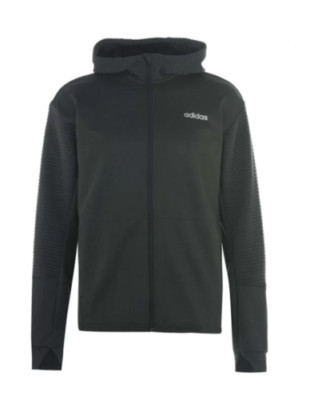Adidas dunkelgrüner Gear Up Performance Kapuzenpullover mit durchgehendem Reißverschluss für Herren Größe Small neu ohne Etikett