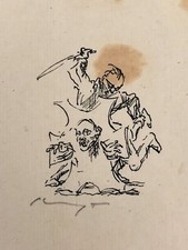 Max Slevogt 1868-1932 - Lithographie - Szenische Illustration - signiert 