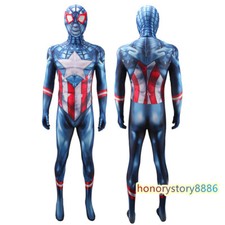 Captain America Bodysuit Zentai Jumpsuit Outfits Cosplay Men's Clothing Set Gift