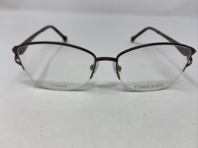 TIMEX EYEGLASSES FRAME 8:42 AM BR 54-16-140 TORTOISE/BROWN HALF RIM EP65