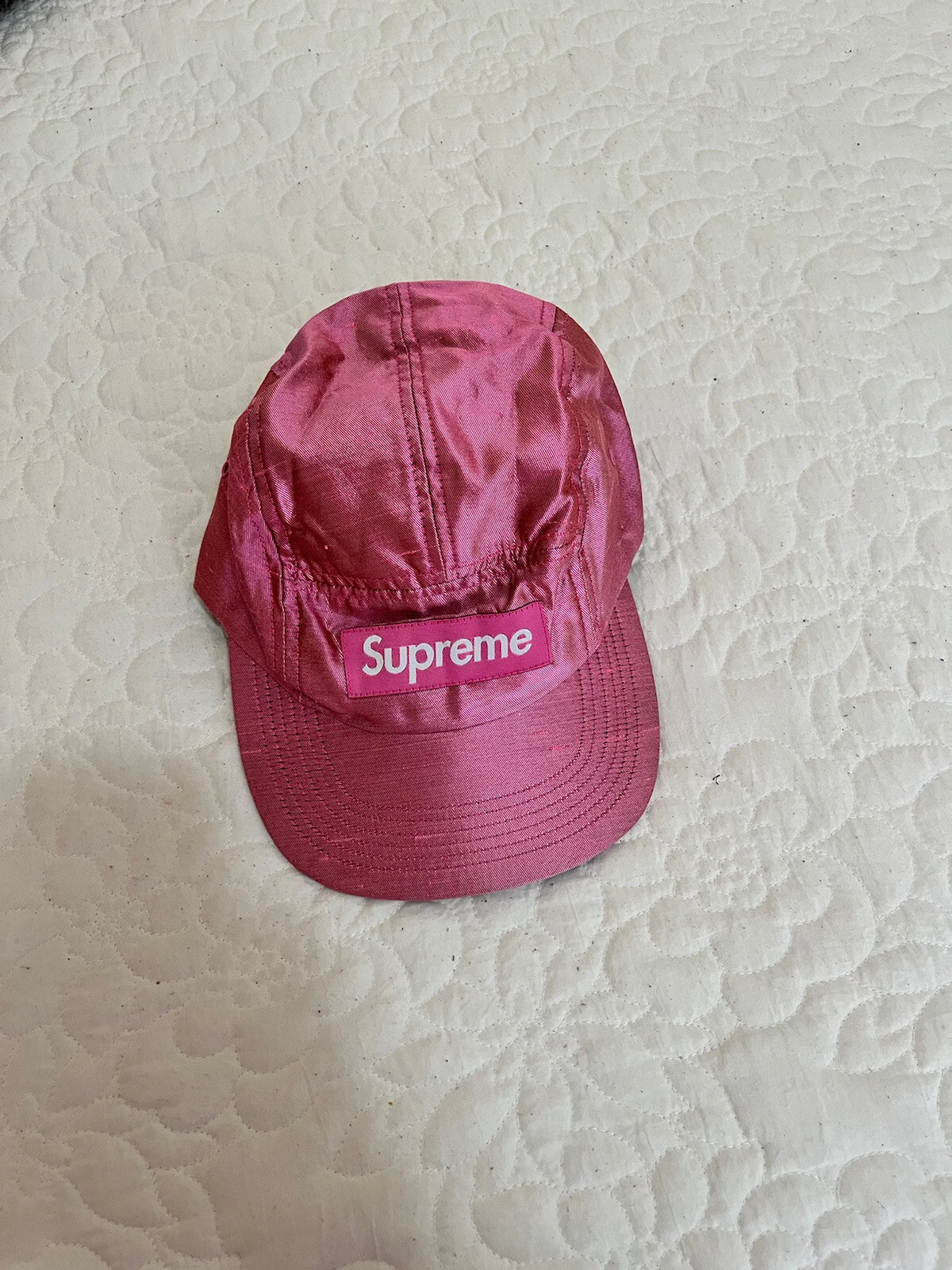 Chapeau logo boîte rose suprême casquette à bretelles