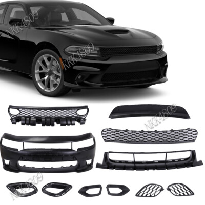 Fits SRT HELL CAT STYLE FRONT BUMPER CONVERSION DODGE CHARGER 15-21 COVER GRILLE